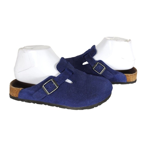 Birkenstock Papillio Women's Boston EU36 US5 Blue Suede Soft Footbed Clogs - Picture 9 of 15